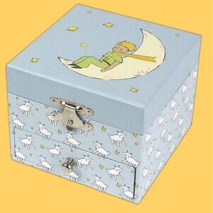 Photoluminescent Musical jewellery box Little Prince with sheep